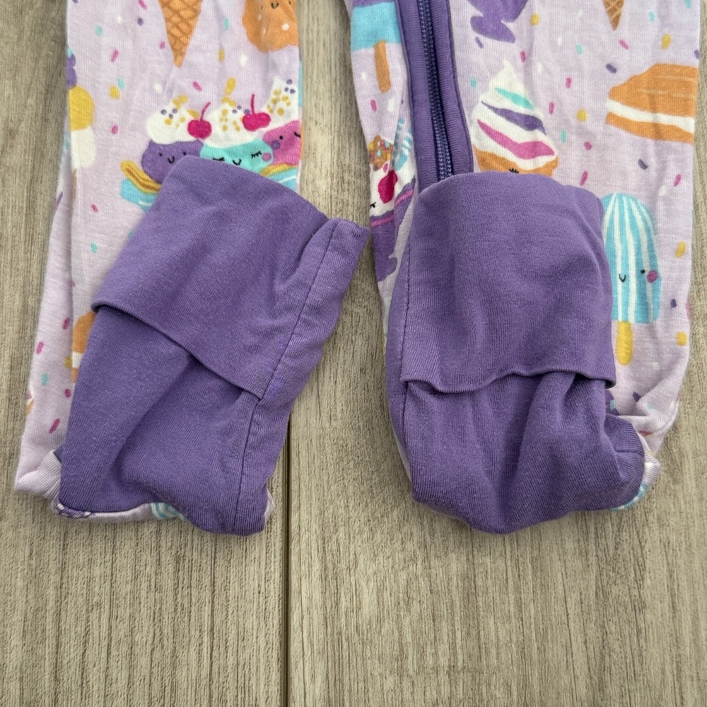 Little Sleepies Wilderberry Sundae Ice Cream Footie Pajamas 6-12 Months - Picture 3 of 8